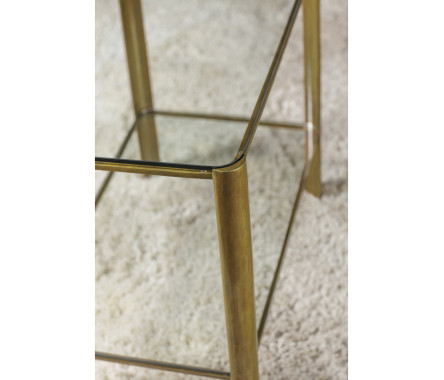 Brass & Glass End Table