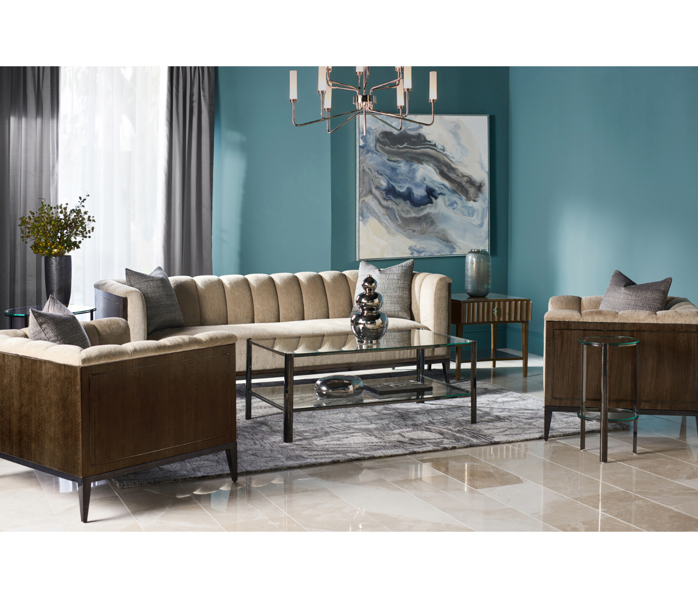 Gatsby Black Nickel Drinks Table