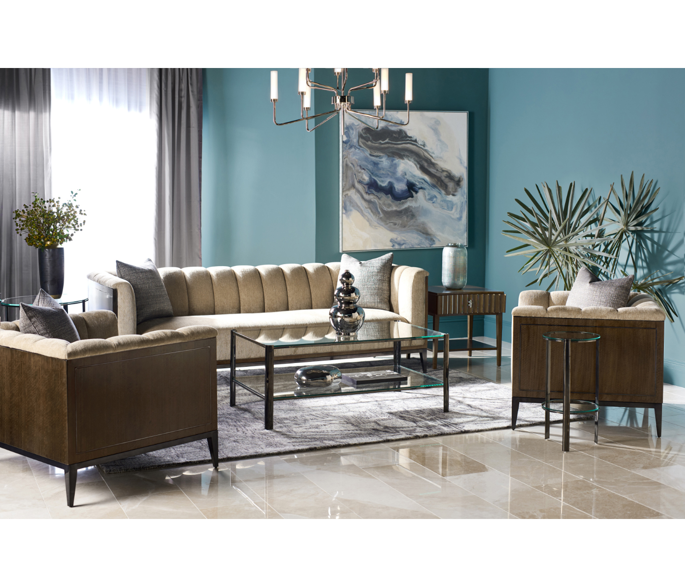 Gatsby Black Nickel Drinks Table