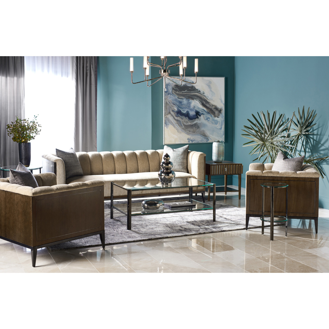 Gatsby Black Nickel Drinks Table