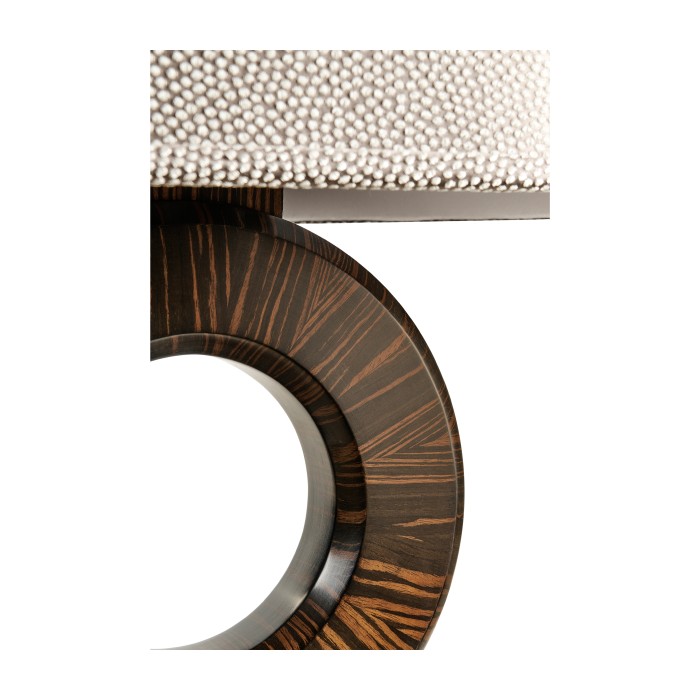 Porthole Faux Macassar Table Lamp