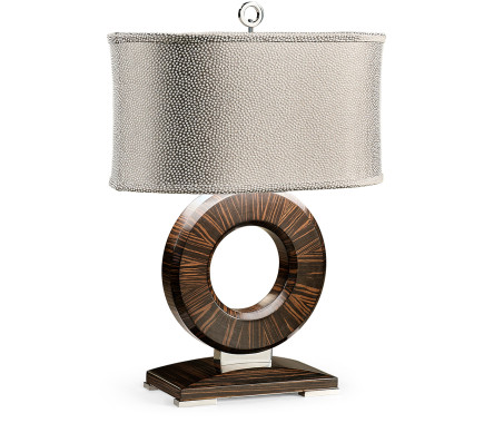 Porthole Faux Macassar Table Lamp