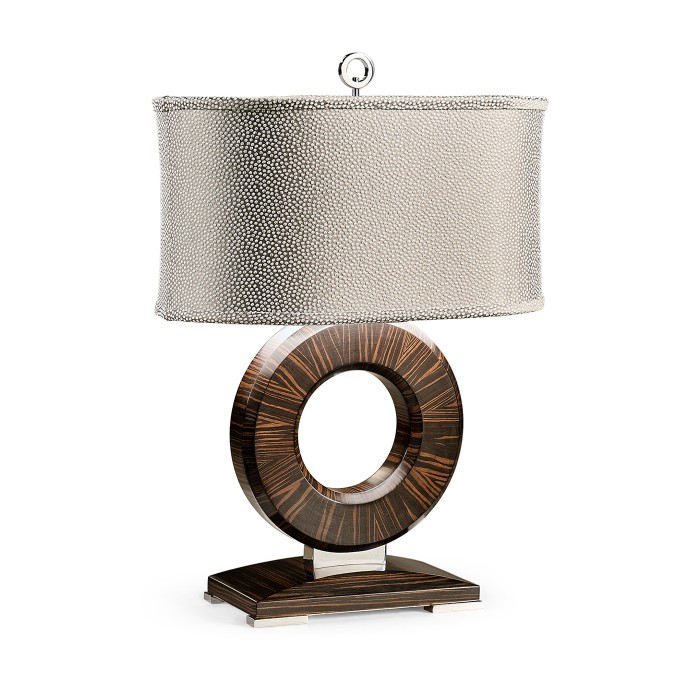 Porthole Faux Macassar Table Lamp