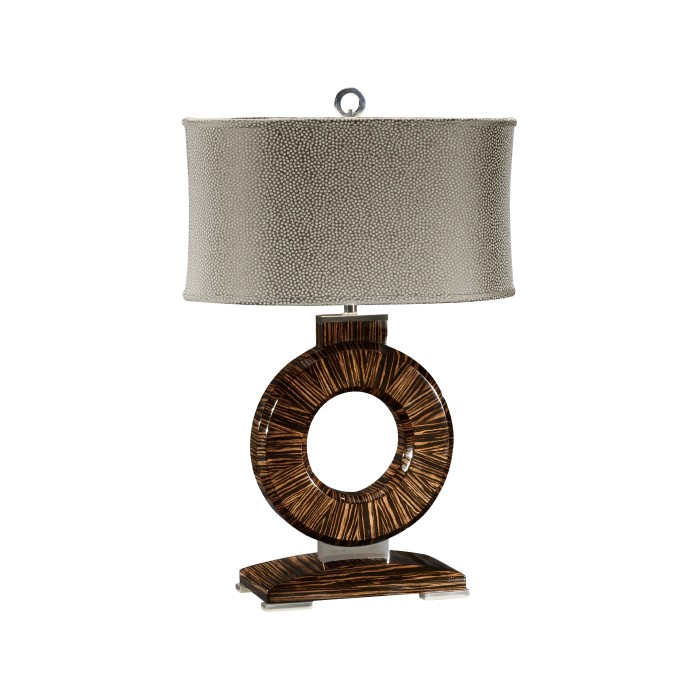 Porthole Faux Macassar Table Lamp