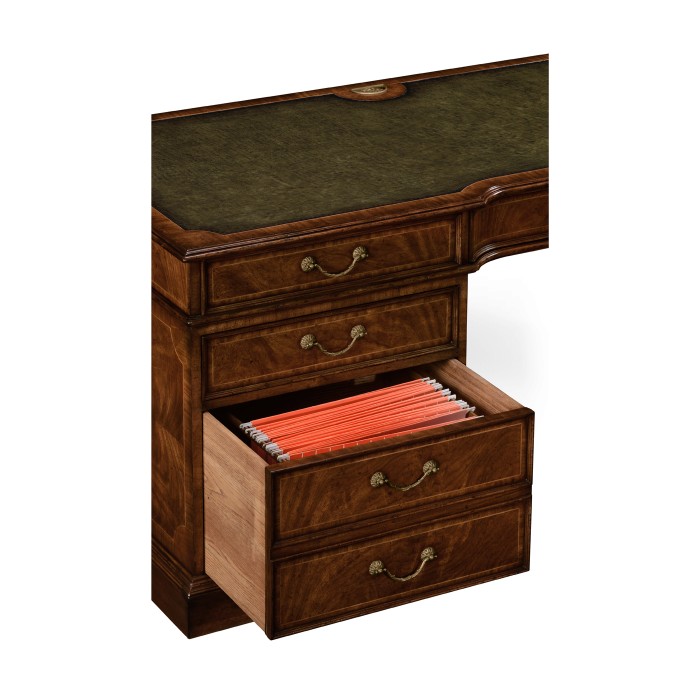 Mahogany Compact Single Pedestal Desk