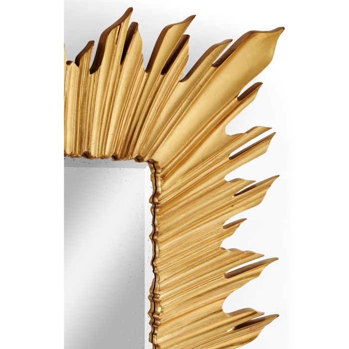 Gilded rectangular sunburst mirror