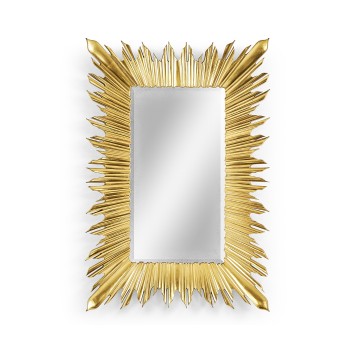 Gilded rectangular sunburst mirror