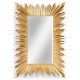 Gilded rectangular sunburst mirror