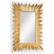 Gilded rectangular sunburst mirror