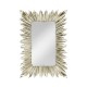 Silvered rectangular sunburst mirror