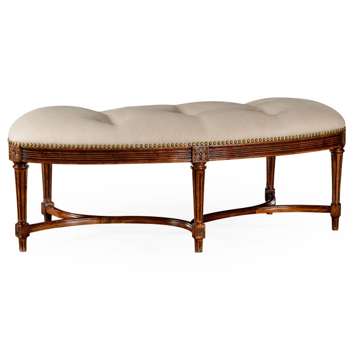 Padded Curved Walnut Window Seat