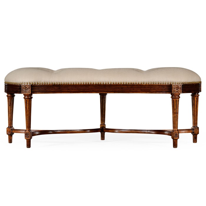 Padded Curved Walnut Window Seat