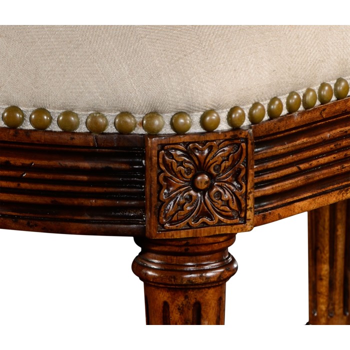 Padded Curved Walnut Window Seat
