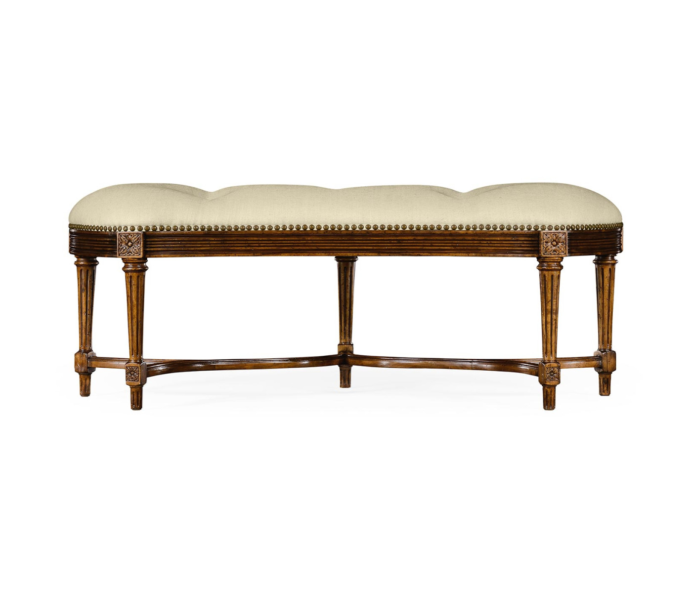 Padded Curved Walnut Window Seat
