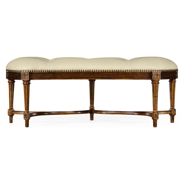 Padded Curved Walnut Window Seat