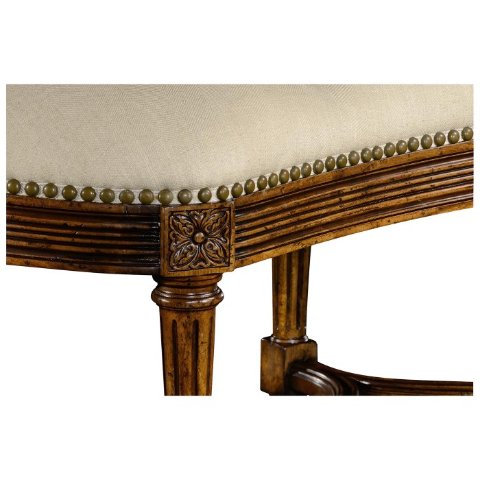Padded Curved Walnut Window Seat