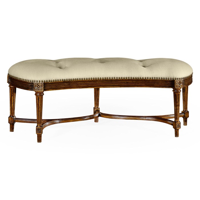 Padded Curved Walnut Window Seat