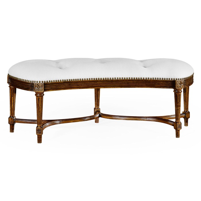 Padded Curved Walnut Window Seat