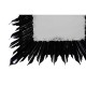 Black finish floor standing rectangular sunburst mirror
