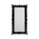 Black finish floor standing rectangular sunburst mirror