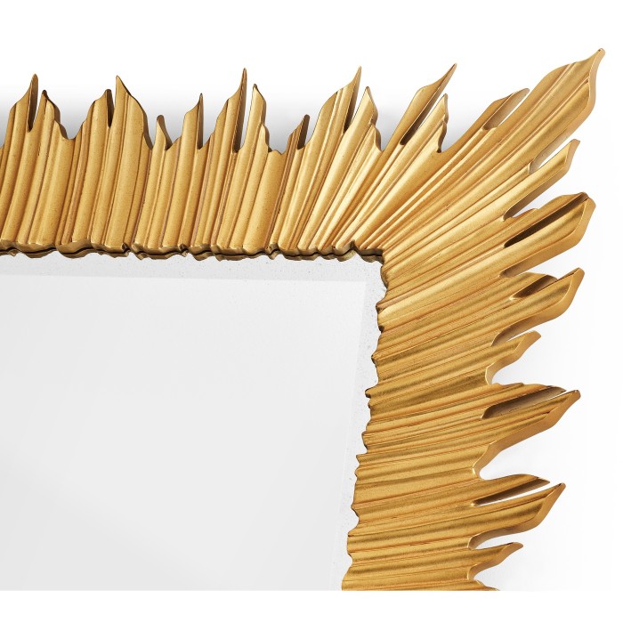 Gilded floor standing rectangular sunburst mirror
