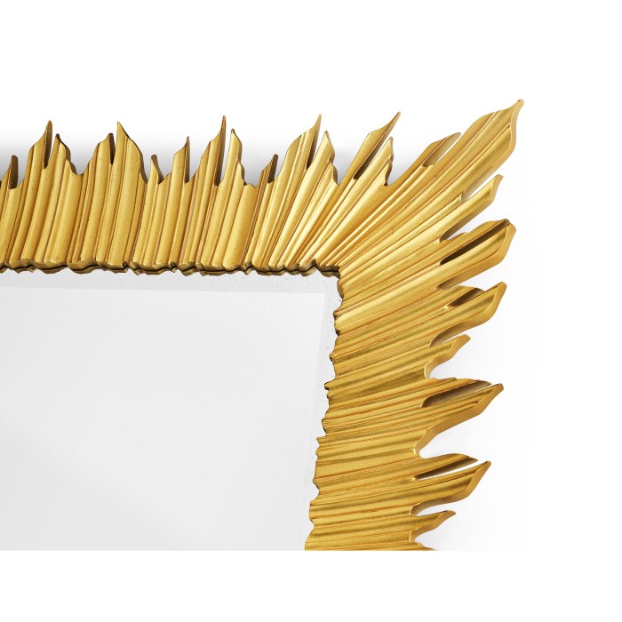 Gilded floor standing rectangular sunburst mirror