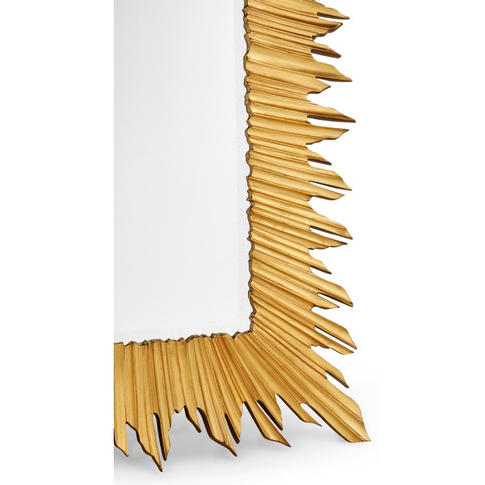 Gilded floor standing rectangular sunburst mirror