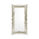 Silvered floor standing rectangular sunburst mirror