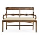 Regency Walnut Bench with Scrolling Arms