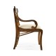 Regency Walnut Bench with Scrolling Arms