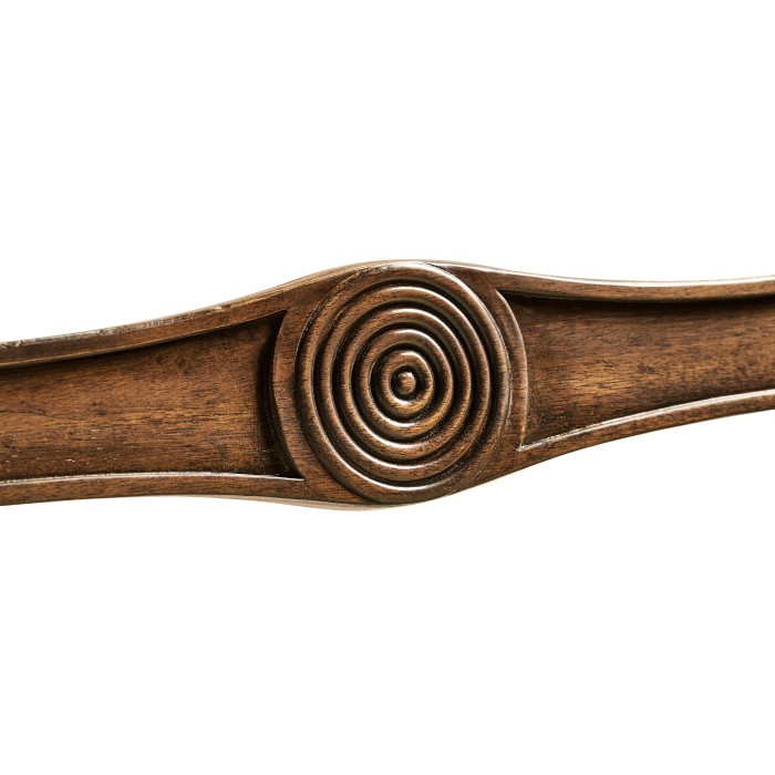 Regency Walnut Bench with Scrolling Arms