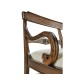 Regency Walnut Bench with Scrolling Arms