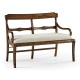 Regency Walnut Bench with Scrolling Arms