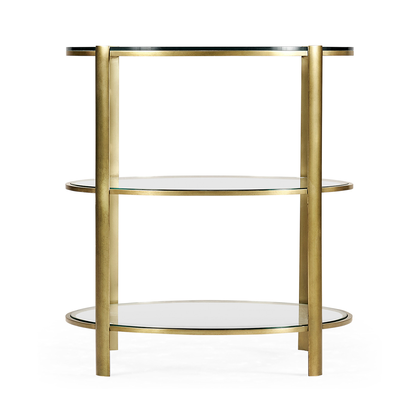Cosmo Round Antique Brass End Table