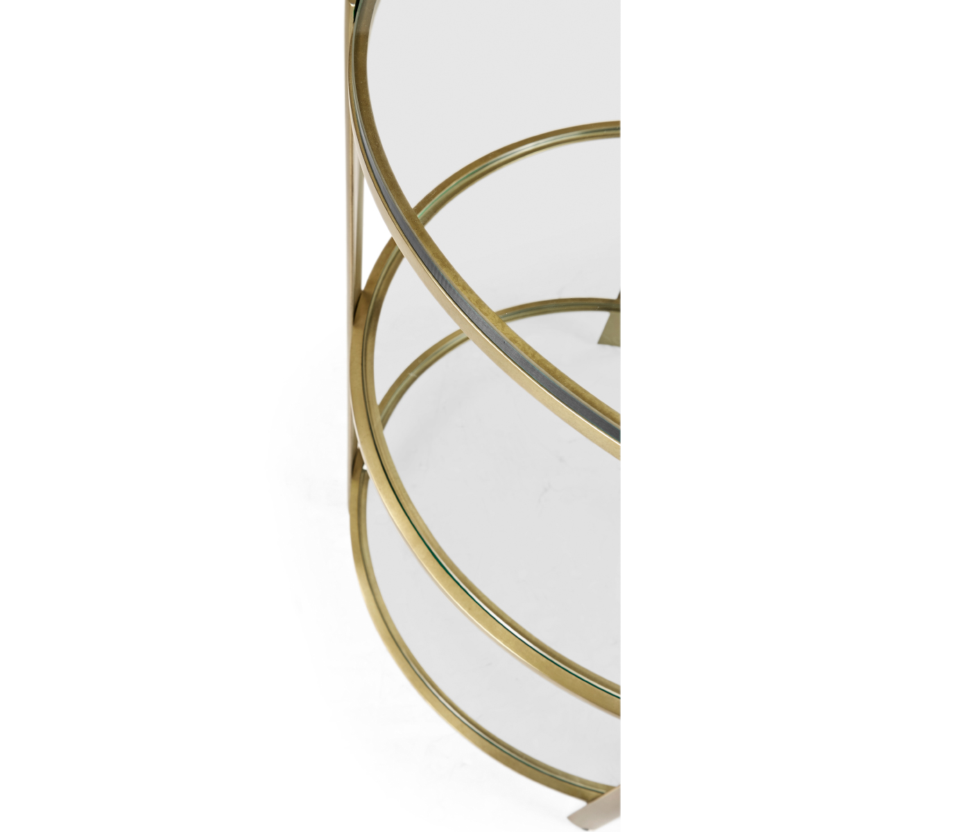 Cosmo Round Antique Brass End Table