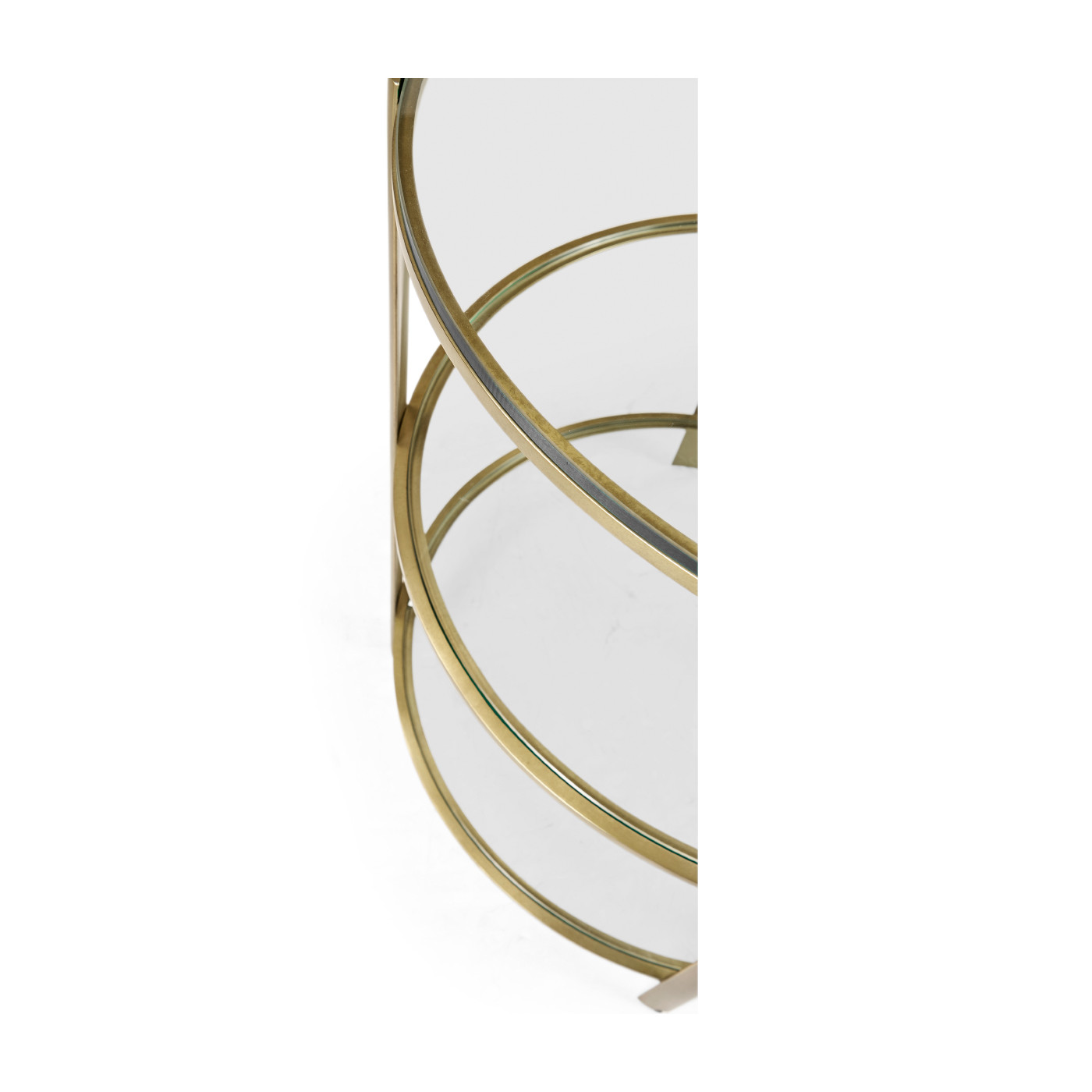 Cosmo Round Antique Brass End Table