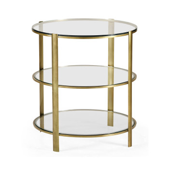 Cosmo Round Antique Brass End Table