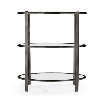 Gatsby Round Black Nickel End Table