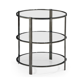 Gatsby Round Black Nickel End Table