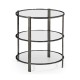 Gatsby Round Black Nickel End Table