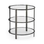 Gatsby Round Black Nickel End Table