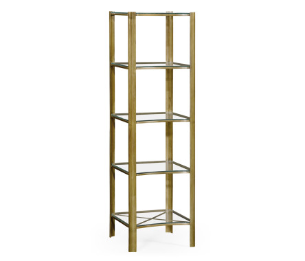 Brass & Glass Five Tier Étagère