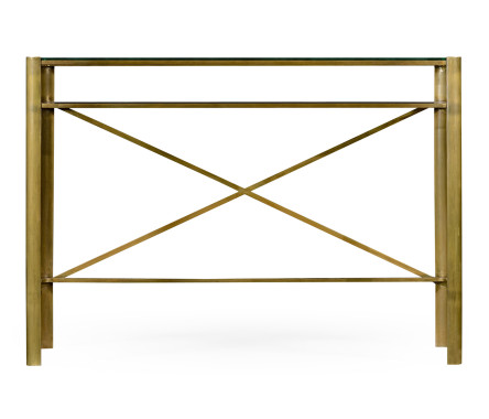 Brass & Glass Rectangular Console