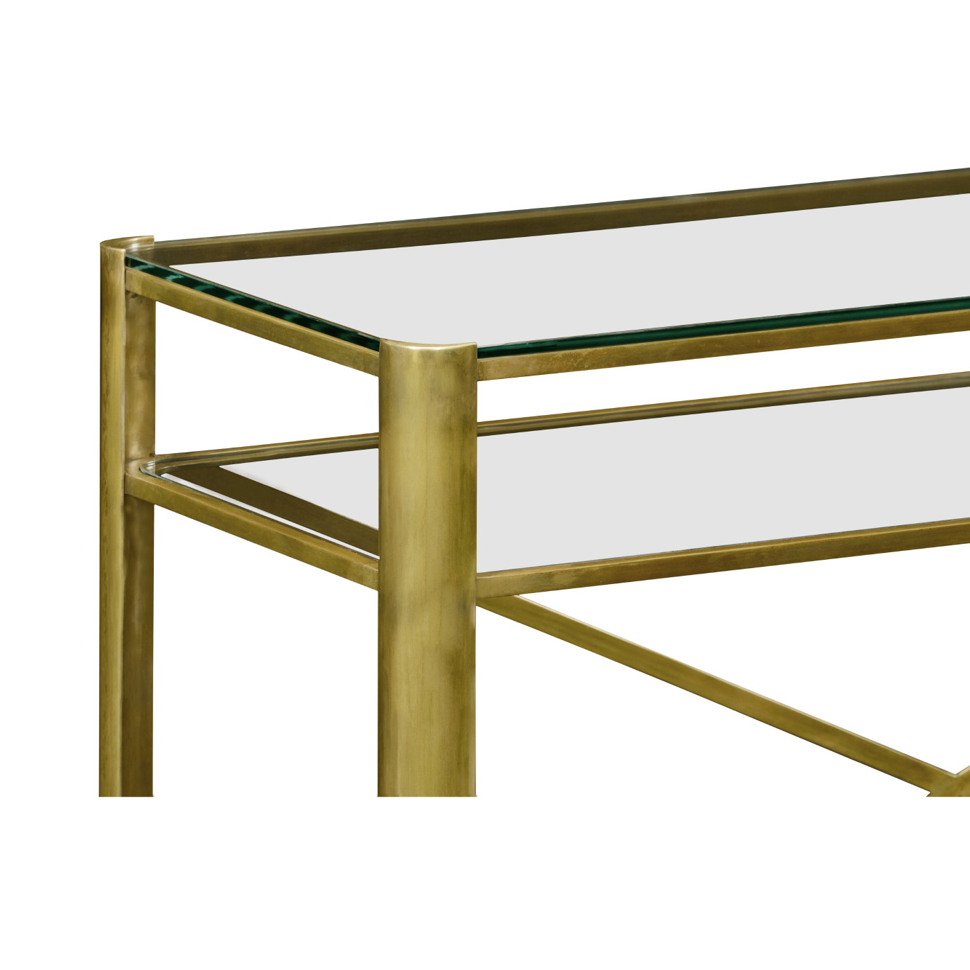 Brass & Glass Rectangular Console