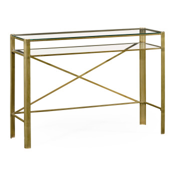 Brass & Glass Rectangular Console