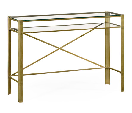 Brass & Glass Rectangular Console
