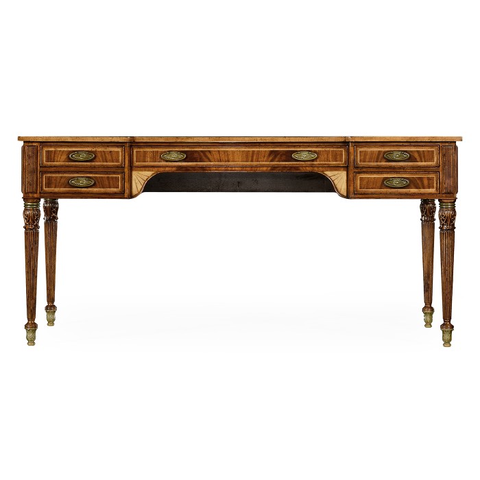 Sheraton style walnut bureau plat