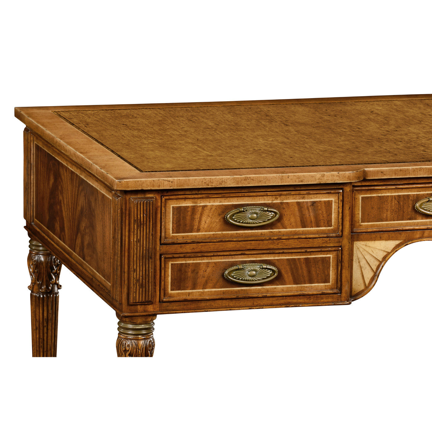 Sheraton style walnut bureau plat
