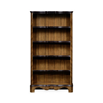 Tall Argentinian Walnut Open Bookcase