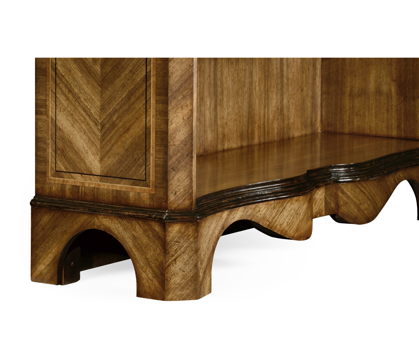 Tall Argentinian Walnut Open Bookcase